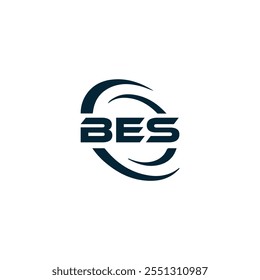 B E S design. Carta BES branca. Design do logotipo da letra BES, B E S. Logotipo da letra B E S 