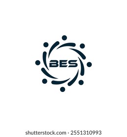 B E S design. Carta BES branca. Design do logotipo da letra BES, B E S. Logotipo da letra B E S 