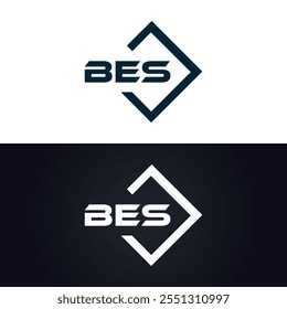 B E S design. Carta BES branca. Design do logotipo da letra BES, B E S. Logotipo da letra B E S 