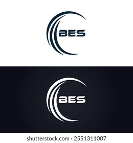 B E S design. White BES letter. BES, B E S letter logo design. B E S letter logo 