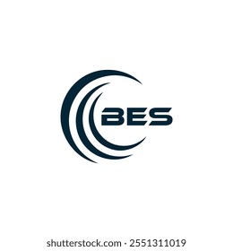 B E S design. Carta BES branca. Design do logotipo da letra BES, B E S. Logotipo da letra B E S 