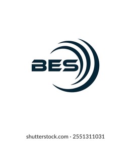 B E S design. Carta BES branca. Design do logotipo da letra BES, B E S. Logotipo da letra B E S 