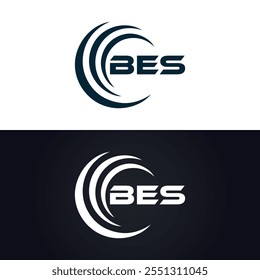 B E S design. Carta BES branca. Design do logotipo da letra BES, B E S. Logotipo da letra B E S 