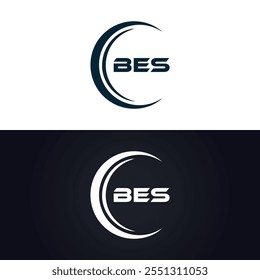 B E S design. Carta BES branca. Design do logotipo da letra BES, B E S. Logotipo da letra B E S 