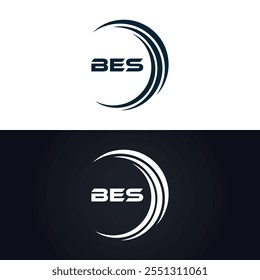 B E S design. Carta BES branca. Design do logotipo da letra BES, B E S. Logotipo da letra B E S 