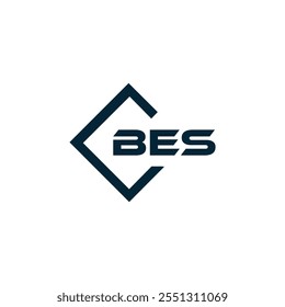 B E S design. Carta BES branca. Design do logotipo da letra BES, B E S. Logotipo da letra B E S 