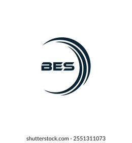 B E S design. Carta BES branca. Design do logotipo da letra BES, B E S. Logotipo da letra B E S 