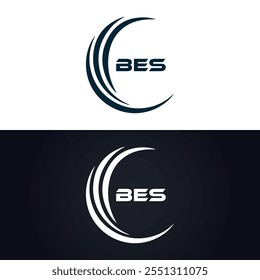 B E S design. Carta BES branca. Design do logotipo da letra BES, B E S. Logotipo da letra B E S 