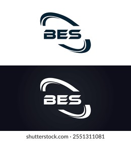 B E S design. Carta BES branca. Design do logotipo da letra BES, B E S. Logotipo da letra B E S 