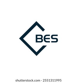 B E S design. Carta BES branca. Design do logotipo da letra BES, B E S. Logotipo da letra B E S 