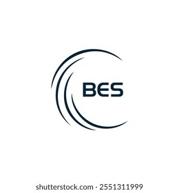 B E S design. Carta BES branca. Design do logotipo da letra BES, B E S. Logotipo da letra B E S 