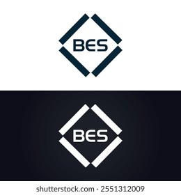 B E S design. White BES letter. BES, B E S letter logo design. B E S letter logo 