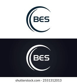 B E S design. Carta BES branca. Design do logotipo da letra BES, B E S. Logotipo da letra B E S 