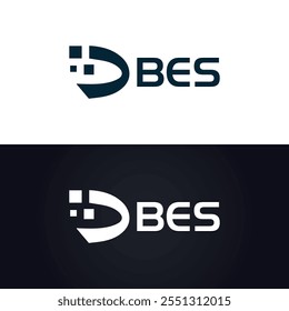 B E S design. Carta BES branca. Design do logotipo da letra BES, B E S. Logotipo da letra B E S 