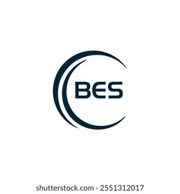 B E S design. Carta BES branca. Design do logotipo da letra BES, B E S. Logotipo da letra B E S 