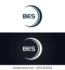 B E S design. Carta BES branca. Design do logotipo da letra BES, B E S. Logotipo da letra B E S 