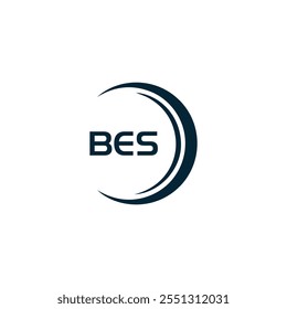 B E S design. Carta BES branca. Design do logotipo da letra BES, B E S. Logotipo da letra B E S 