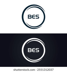 B E S design. Carta BES branca. Design do logotipo da letra BES, B E S. Logotipo da letra B E S 