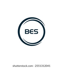 B E S design. Carta BES branca. Design do logotipo da letra BES, B E S. Logotipo da letra B E S 