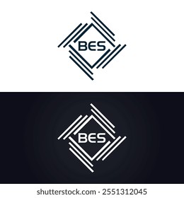 B E S design. Carta BES branca. Design do logotipo da letra BES, B E S. Logotipo da letra B E S 