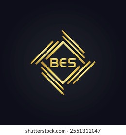 B E S design. Carta BES branca. Design do logotipo da letra BES, B E S. Logotipo da letra B E S 