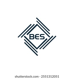 B E S design. Carta BES branca. Design do logotipo da letra BES, B E S. Logotipo da letra B E S 