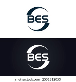 B E S design. Carta BES branca. Design do logotipo da letra BES, B E S. Logotipo da letra B E S 