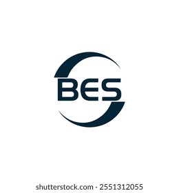 B E S design. Carta BES branca. Design do logotipo da letra BES, B E S. Logotipo da letra B E S 