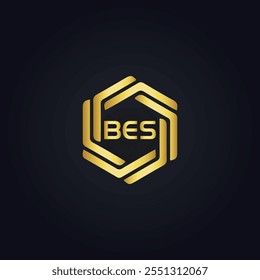 B E S design. Carta BES branca. Design do logotipo da letra BES, B E S. Logotipo da letra B E S 