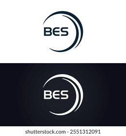 B E S design. Carta BES branca. Design do logotipo da letra BES, B E S. Logotipo da letra B E S 