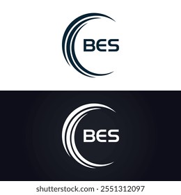 B E S design. White BES letter. BES, B E S letter logo design. B E S letter logo 