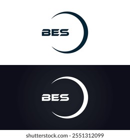 B E S design. Carta BES branca. Design do logotipo da letra BES, B E S. Logotipo da letra B E S 