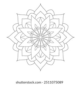 B	
	
Diseño fácil del mandala con líneas limpias para el libro de colorear, diseño del mandala para el libro de colorear de los adultos, tatuaje y arte creativo del mandala.
