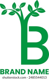 B eco friendly green letter