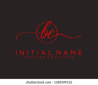 B EInitial handwriting logo vector. Hand lettering for designs
