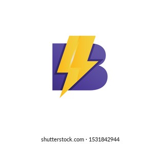 B electric logo vector illustration.