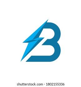 B Electric Power Vector Logo Template Stock Vector (Royalty Free ...