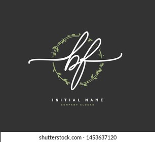 B F BF Beauty vector initial logo, handwriting logo of initial signature, wedding, fashion, jewerly, boutique, floral and botanical with creative template for any company or business.