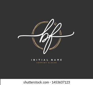 B F BF Beauty vector initial logo, handwriting logo of initial signature, wedding, fashion, jewerly, boutique, floral and botanical with creative template for any company or business.