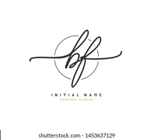 B F BF Beauty vector initial logo, handwriting logo of initial signature, wedding, fashion, jewerly, boutique, floral and botanical with creative template for any company or business.