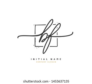 B F BF Beauty vector initial logo, handwriting logo of initial signature, wedding, fashion, jewerly, boutique, floral and botanical with creative template for any company or business.