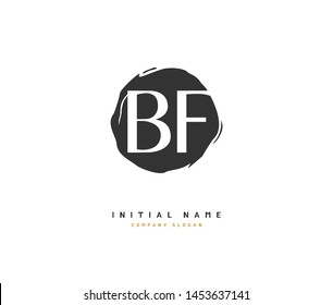 B F BF Beauty vector initial logo, handwriting logo of initial signature, wedding, fashion, jewerly, boutique, floral and botanical with creative template for any company or business.