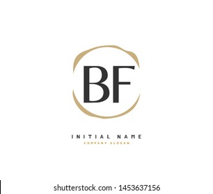 B F BF Beauty vector initial logo, handwriting logo of initial signature, wedding, fashion, jewerly, boutique, floral and botanical with creative template for any company or business.