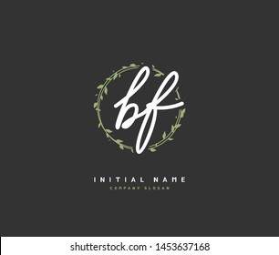 B F BF Beauty vector initial logo, handwriting logo of initial signature, wedding, fashion, jewerly, boutique, floral and botanical with creative template for any company or business.