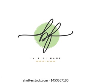 B F BF Beauty vector initial logo, handwriting logo of initial signature, wedding, fashion, jewerly, boutique, floral and botanical with creative template for any company or business.