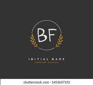 B F BF Beauty vector initial logo, handwriting logo of initial signature, wedding, fashion, jewerly, boutique, floral and botanical with creative template for any company or business.