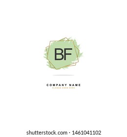 B F BF Initial logo template vector