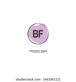 B F BF Initial logo template vector