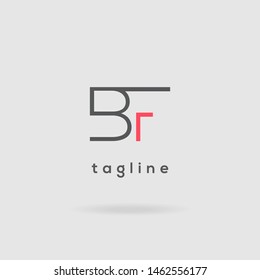 B F double letter logo design vector template