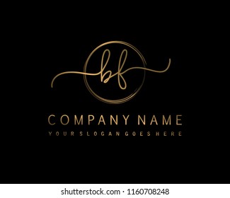 B F Initial handwriting logo vector